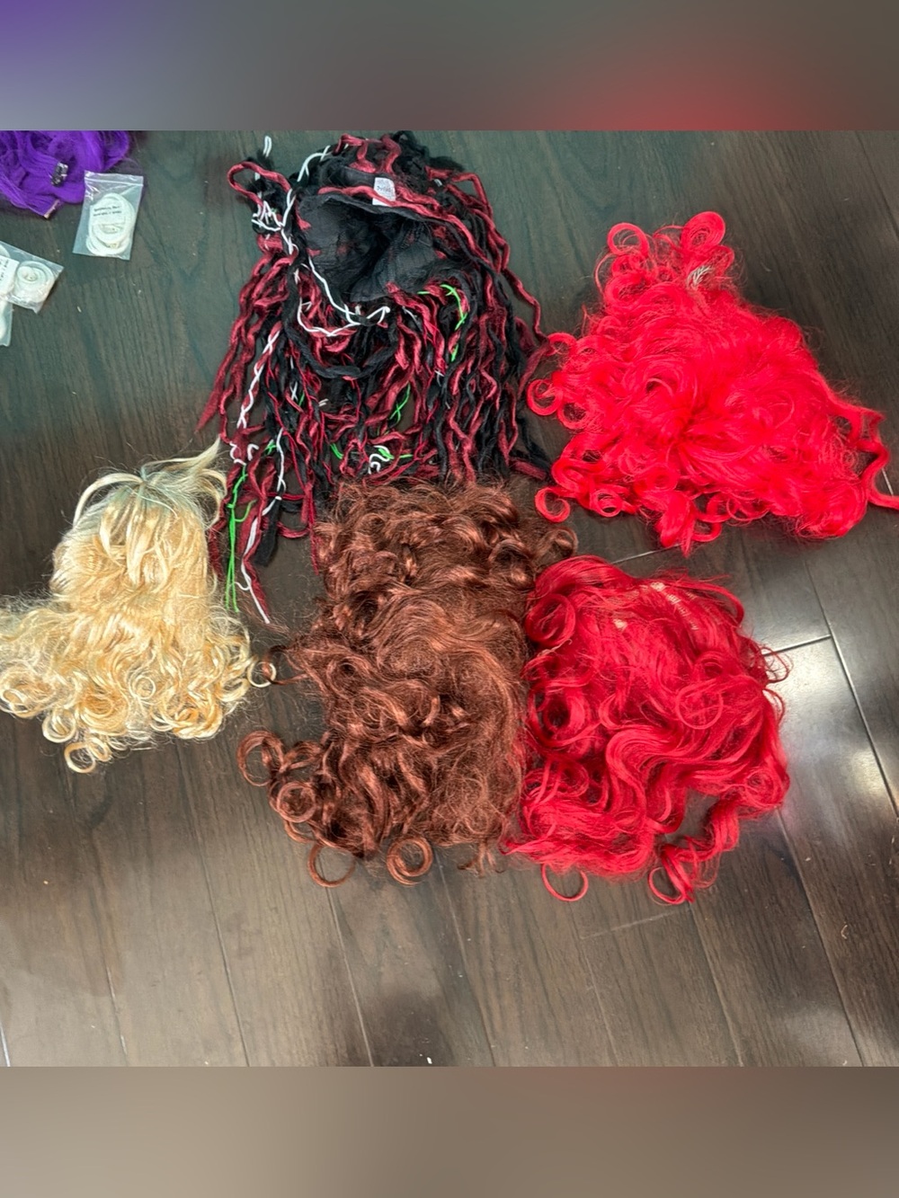 Colorful Wig Collection, red sold - Picture 2 of 6
